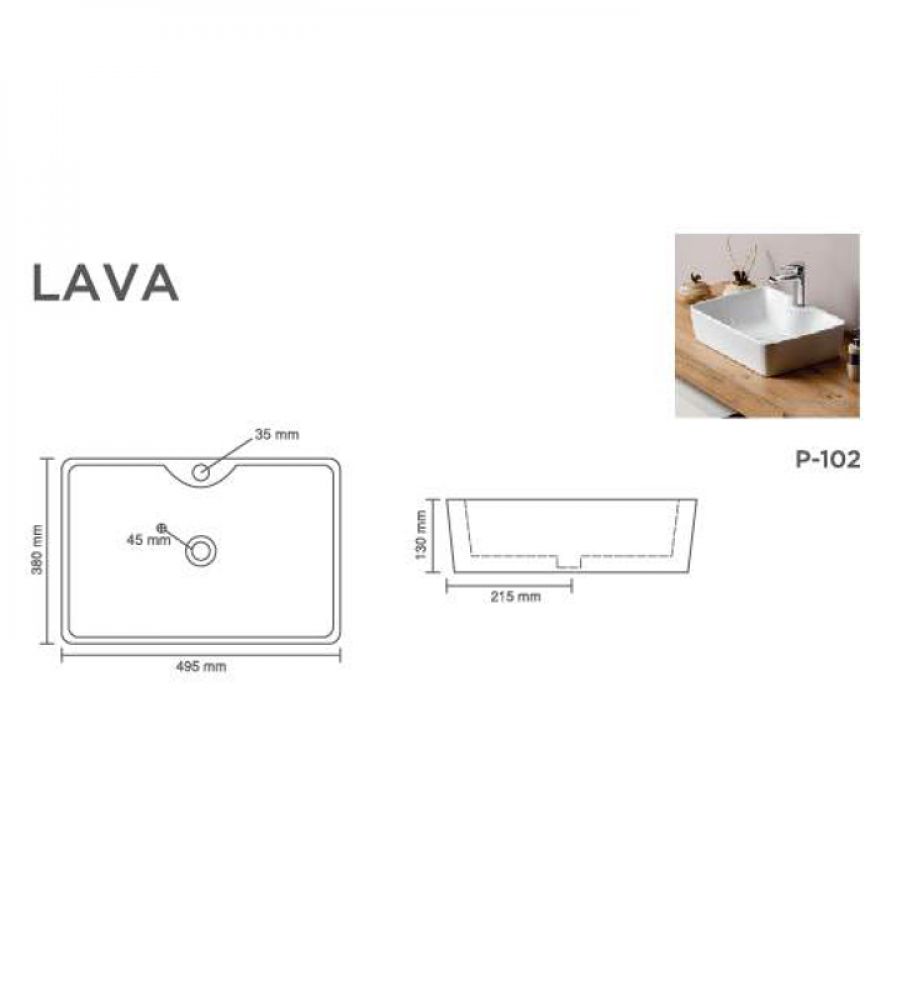 LAVA V-6024 Table Top Basin | Gloss