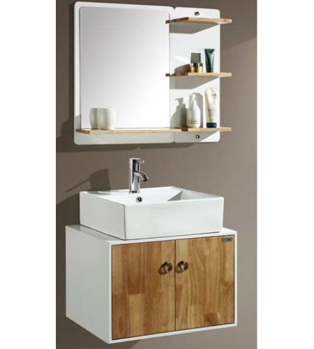 NP-1060 Bathroom Vanity with Side shelves and mirror | PVC wall mounted Vanity