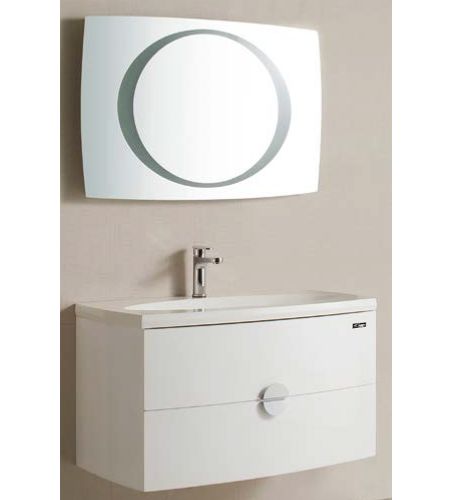 NP-3008 Bathroom Vanity With Washbasin | PVC Wall mounted vanity | mirror with light
