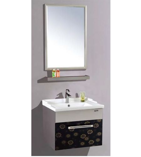 NS-160 Bathroom Vanity With Mirror, Self and Washbasin | Stainless Steel Wall mounted vanity