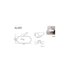 ALDO V-3007 Wall Hung Basin | Wall Mounted Basin | Gloss