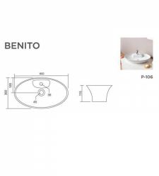 BENITO V-6038 Table Top Basin | Glossy