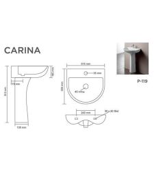 CARINA V-1532/25 Basin With Pedestal
