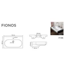 FIONOS V-1518 Basin | Wall Mounted | Semi Recessed | Wall Hung basin