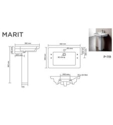 MARIT V-1535/02 Basin With Pedestal ||