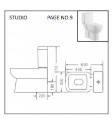 STUDIO GG/FM/57501 ONE PIECE WATER CLOSET | FLOOR MOUNTED | PP SEAT COVER